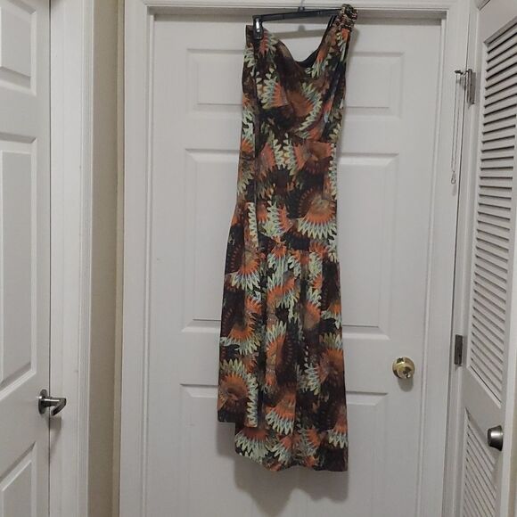 M- Maggy London womens 14 floral on shoulder multicolor multi tiered max… - Picture 1 of 10